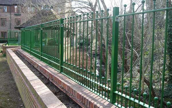 Green railings installed