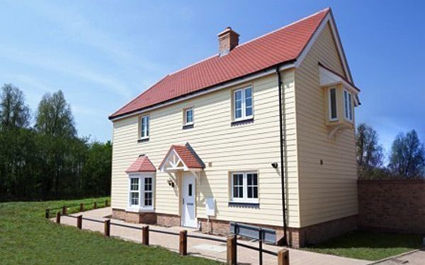 Cream cladding installation to home