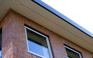 Grey cladding installed on front of house